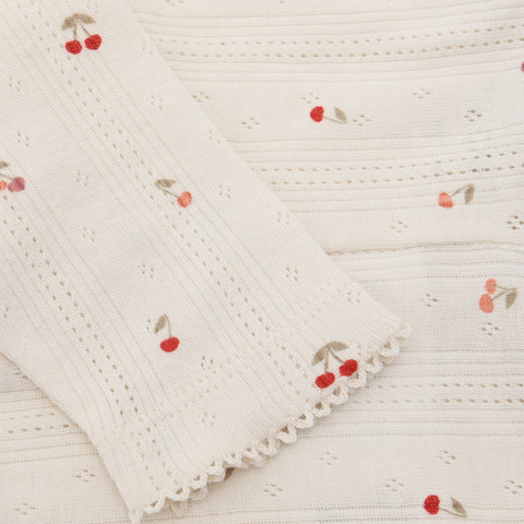 Legging Pointelle - Eggnog Cherry print